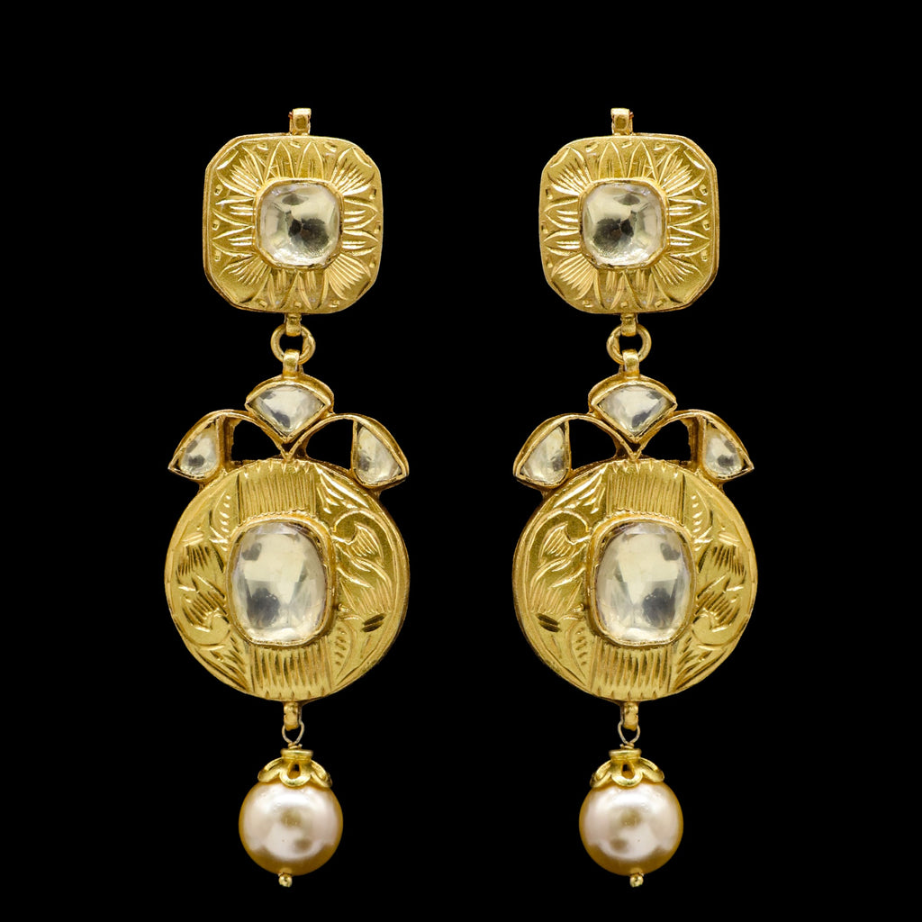 14K Gold Multi-Stone Dangle Earrings